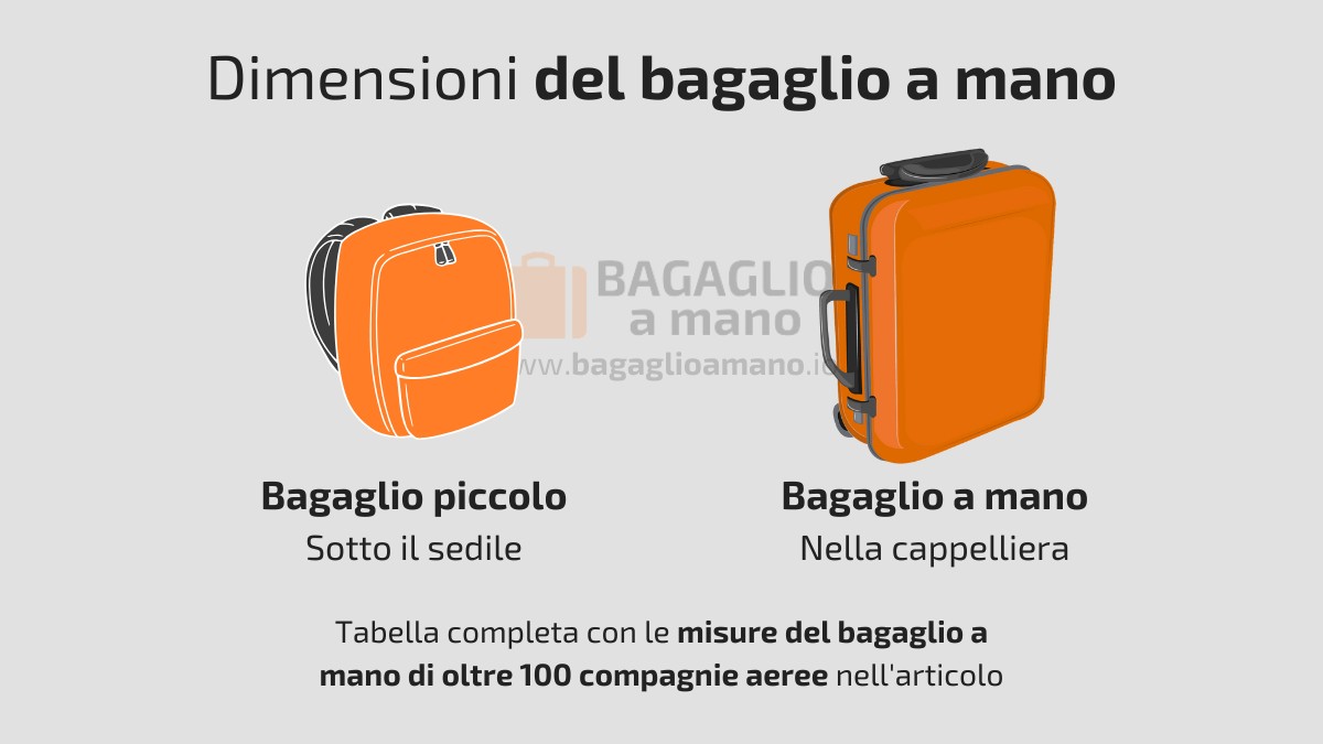 Peso dimensioni misure bagaglio a mano